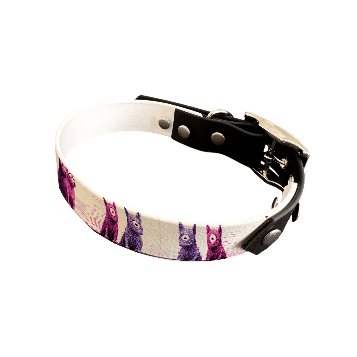 L'atelier du Fourmilier collier bicolore 25 229 Collier bicolore large pour chien en BioThane® imprimé – Collection chiens– 25 mm
