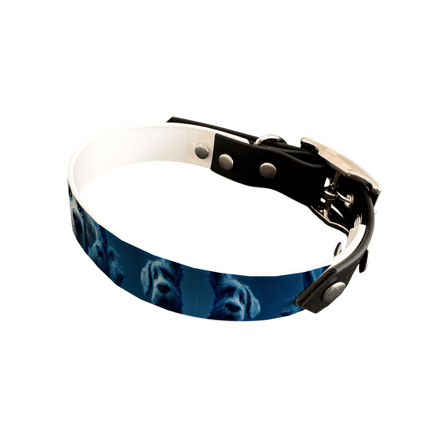 L'atelier du Fourmilier collier bicolore 25 232 Collier bicolore large pour chien en BioThane® imprimé – Collection chiens– 25 mm