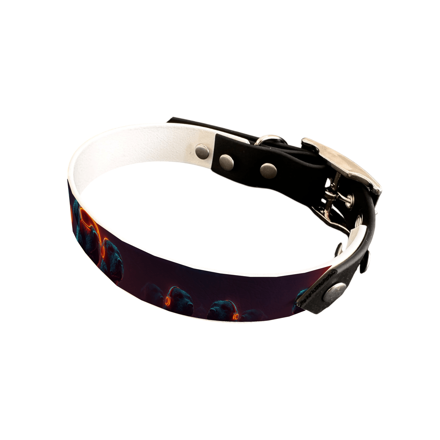 L'atelier du Fourmilier collier bicolore 25 233 Collier bicolore large pour chien en BioThane® imprimé – Collection chiens– 25 mm