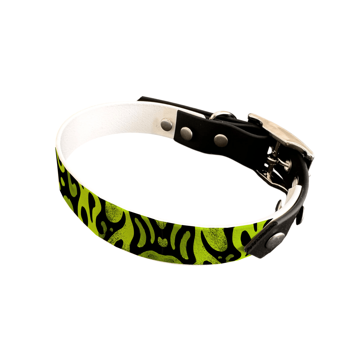L'atelier du Fourmilier collier bicolore 25 235 Collier bicolore large pour chien en BioThane® imprimé – Collection abstrait – 25 mm