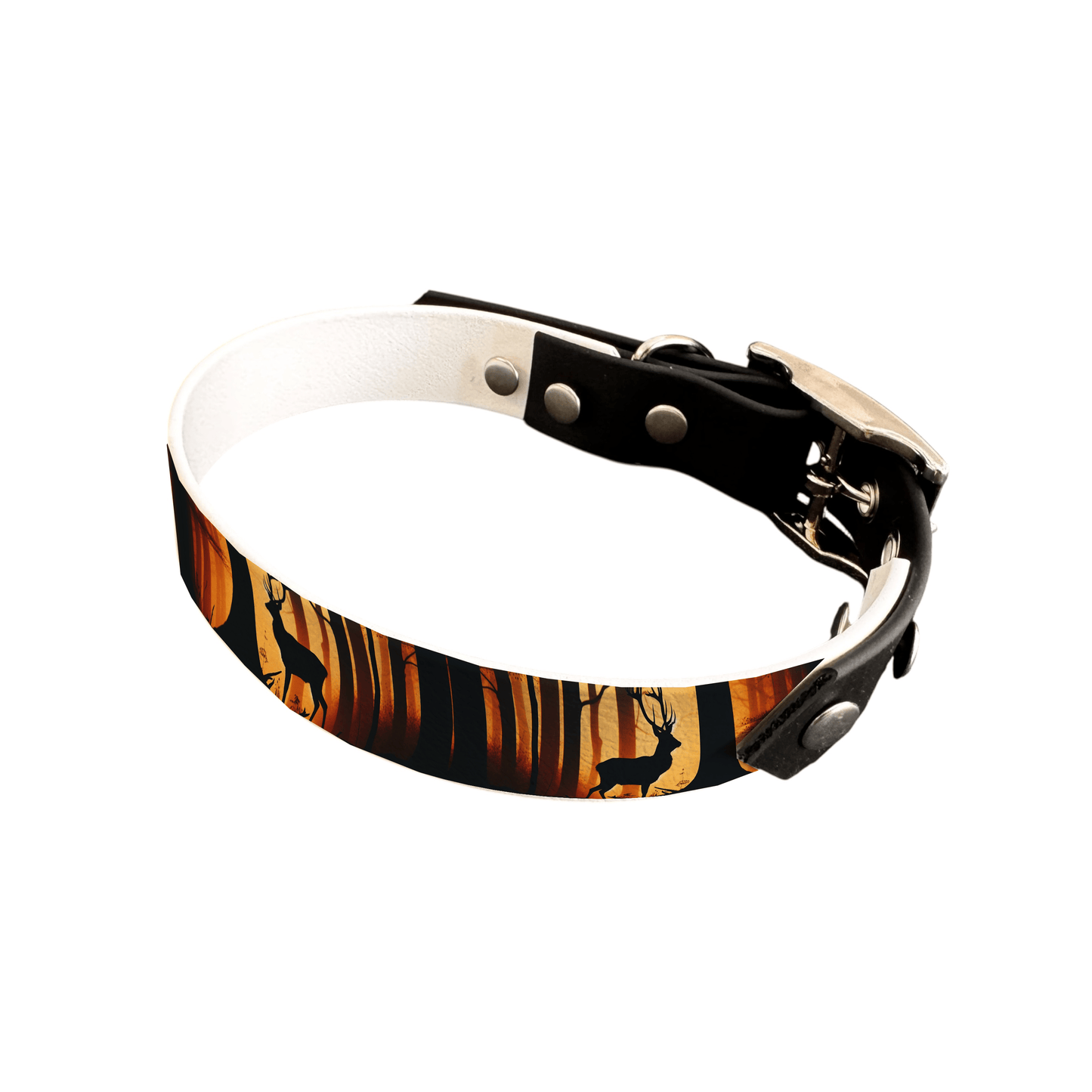 L'atelier du Fourmilier collier bicolore 25 24 Collier bicolore large pour chien en BioThane® imprimé – Collection animaux sauvages– 25 mm