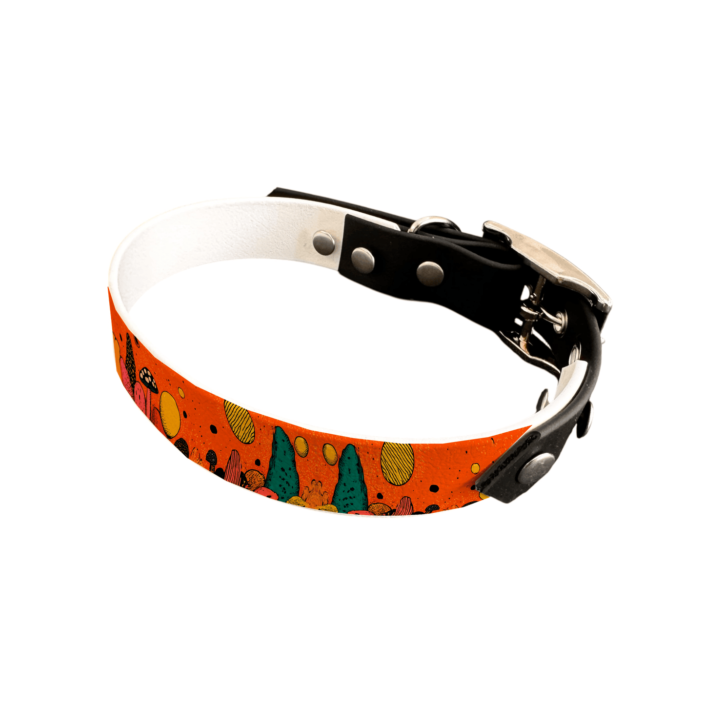 L'atelier du Fourmilier collier bicolore 25 245 Collier bicolore large pour chien en BioThane® imprimé – Collection paysage– 25 mm