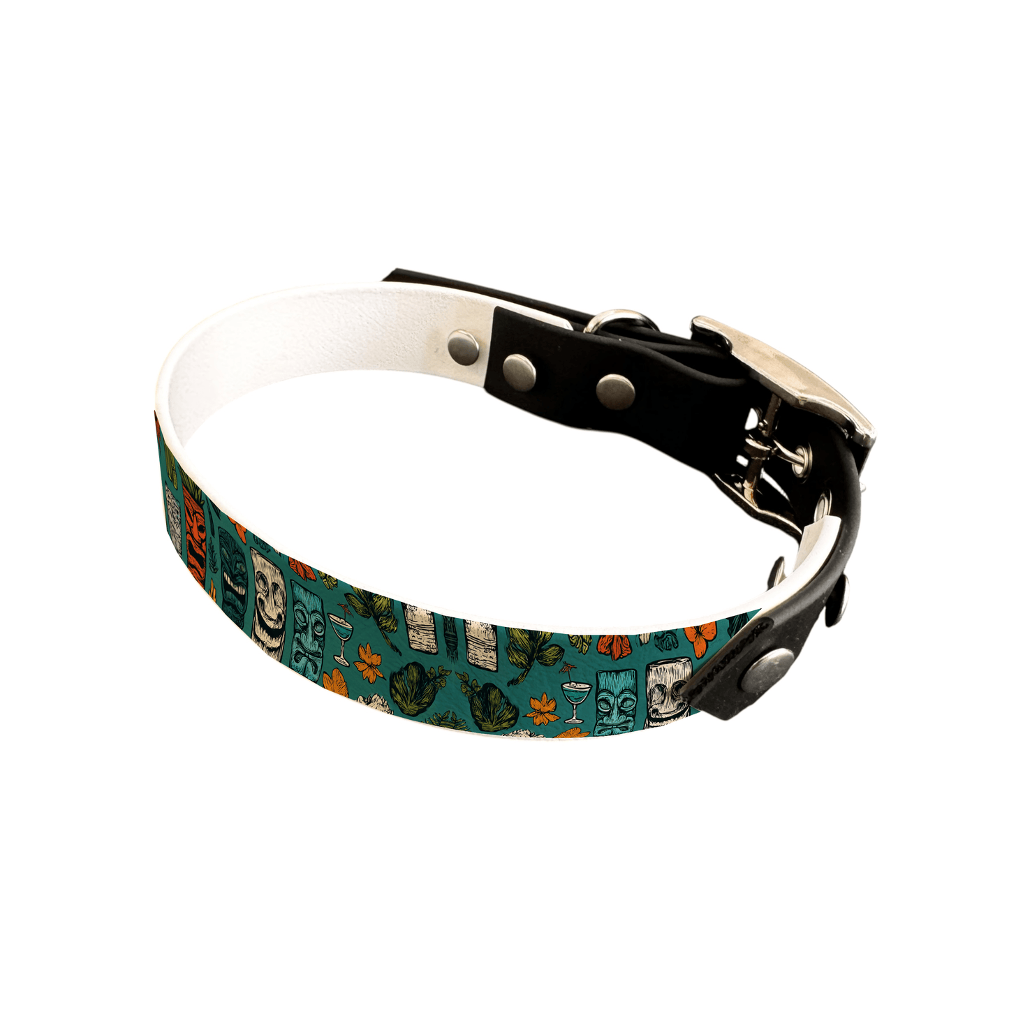 L'atelier du Fourmilier collier bicolore 25 246 Collier bicolore large pour chien en BioThane® imprimé – Collection Tribal – 25 mm