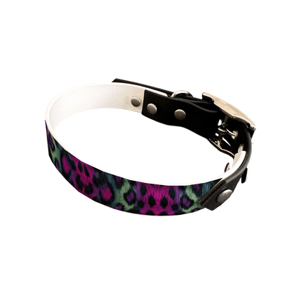 L'atelier du Fourmilier collier bicolore 25 263 Collier bicolore large pour chien en BioThane® imprimé – Collection fourrures et pelages – 25 mm