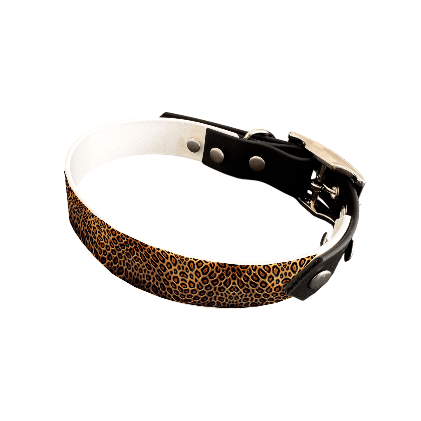 L'atelier du Fourmilier collier bicolore 25 30 Collier bicolore large pour chien en BioThane® imprimé – Collection fourrures et pelages – 25 mm