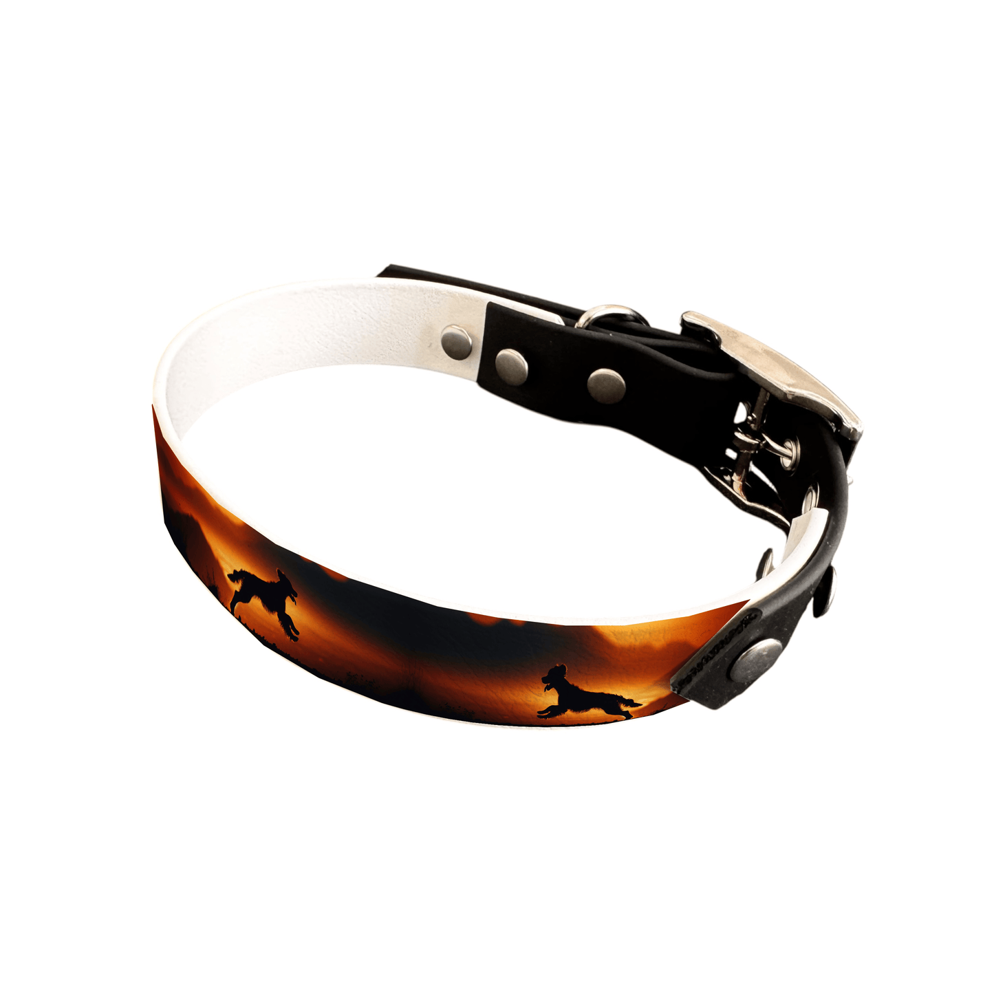 L'atelier du Fourmilier collier bicolore 25 33 Collier bicolore large pour chien en BioThane® imprimé – Collection chiens– 25 mm