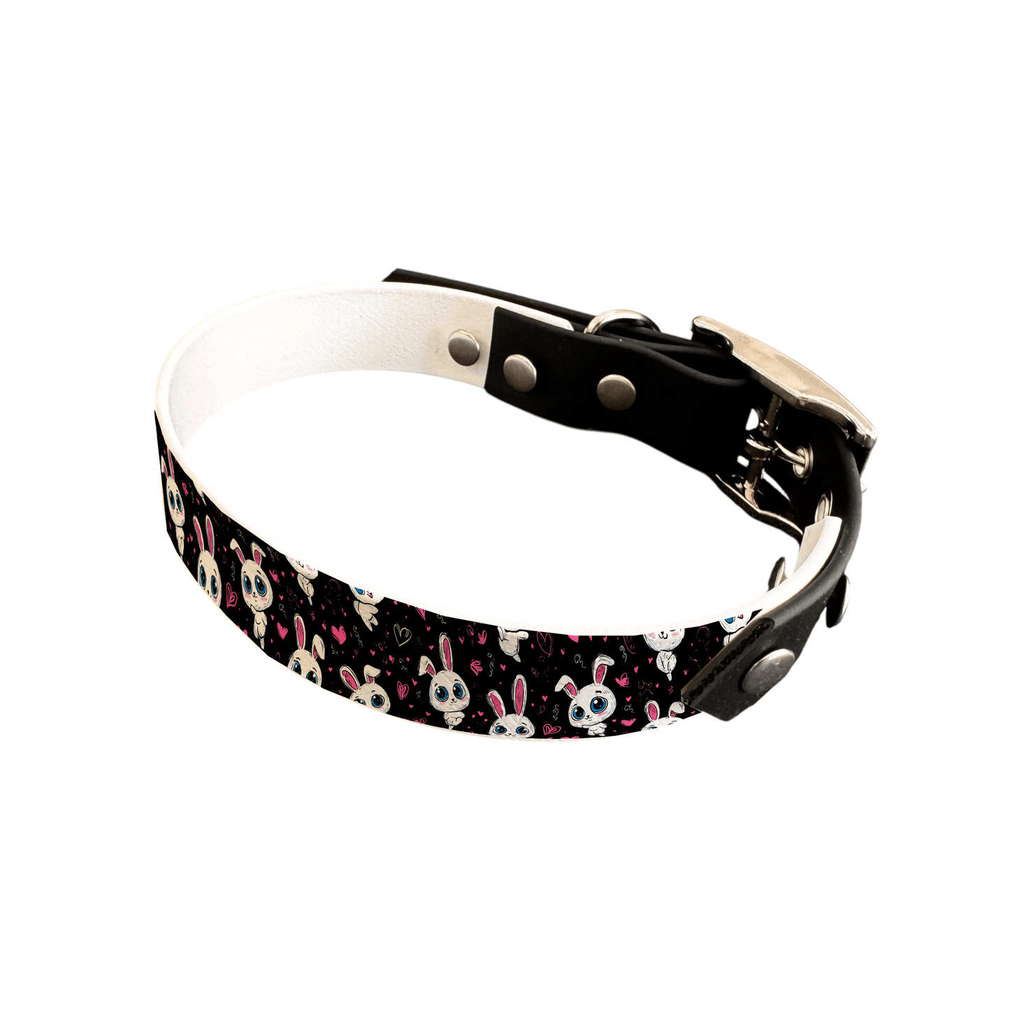 L'atelier du Fourmilier collier bicolore 25 353 Collier bicolore large pour chien en BioThane® imprimé – Collection Saint valentin– 25 mm