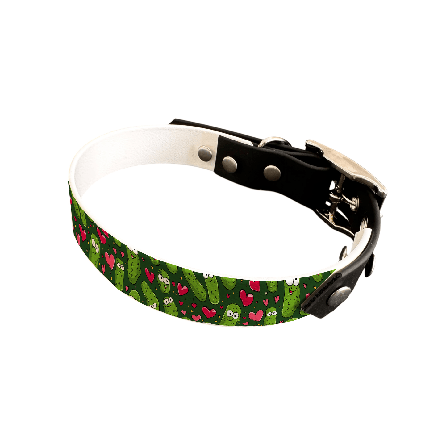 L'atelier du Fourmilier collier bicolore 25 359 Collier bicolore large pour chien en BioThane® imprimé – Collection Saint valentin– 25 mm
