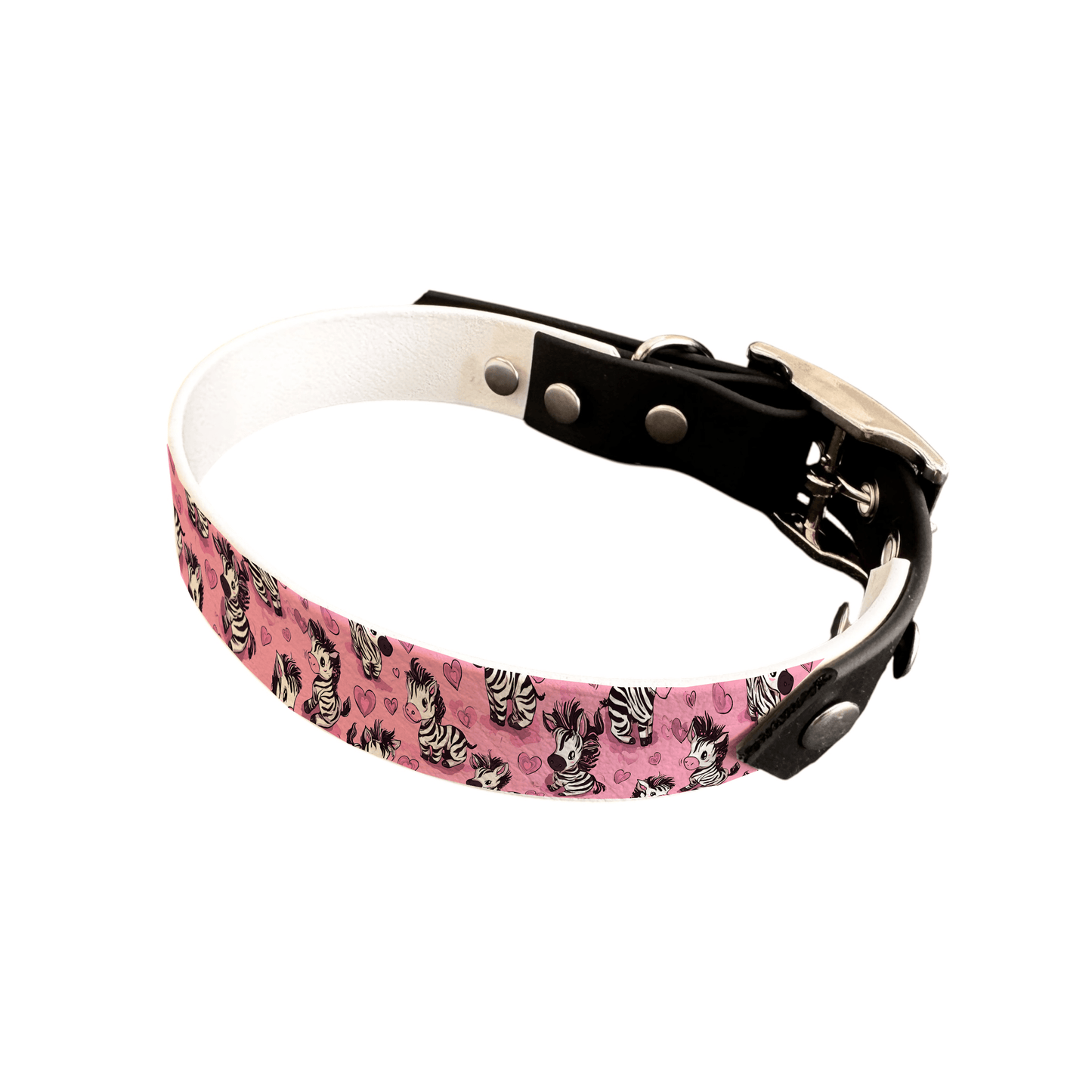 L'atelier du Fourmilier collier bicolore 25 361 Collier bicolore large pour chien en BioThane® imprimé – Collection Saint valentin– 25 mm
