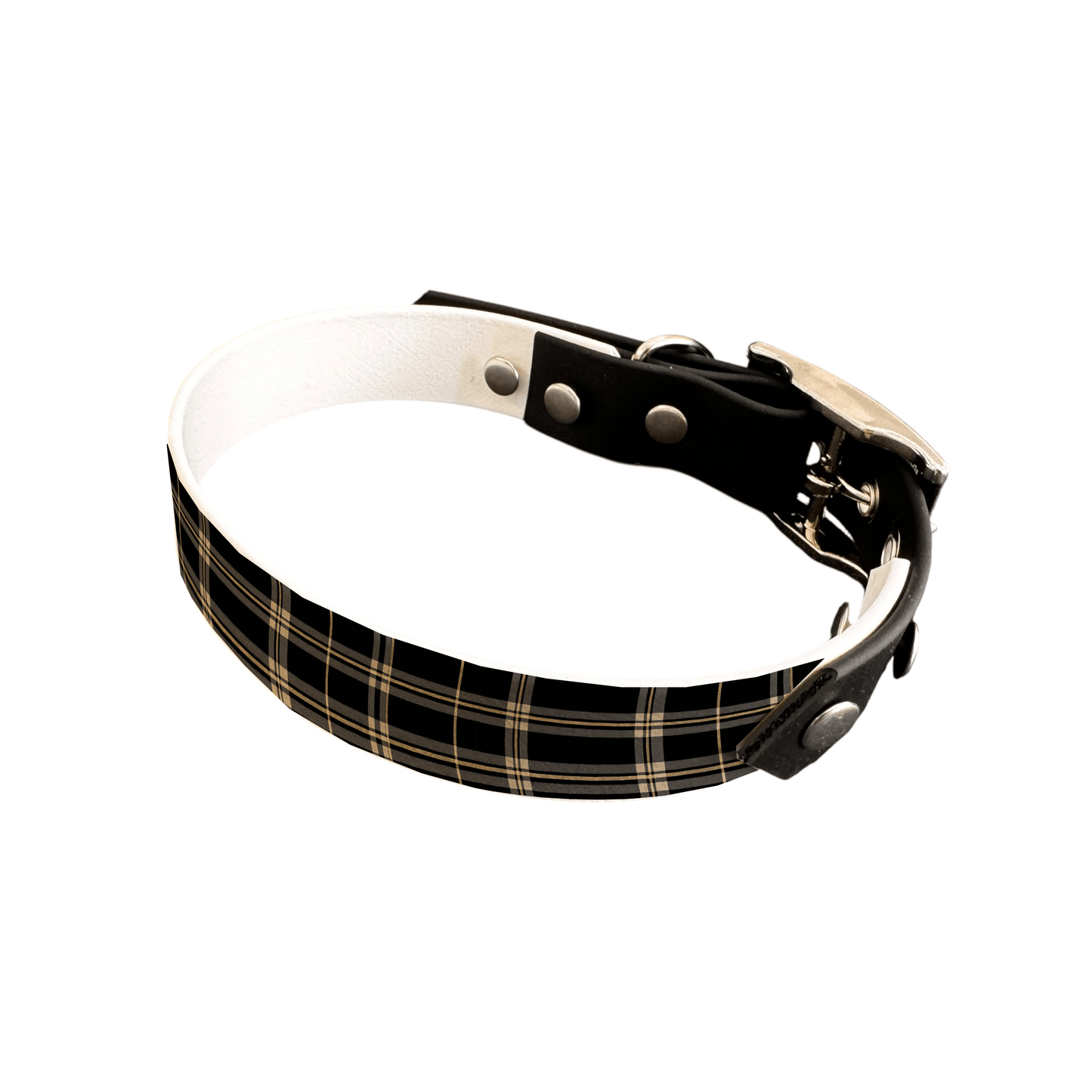 L'atelier du Fourmilier collier bicolore 25 381 Collier bicolore large pour chien en BioThane® imprimé – Collection Tartan – 25 mm