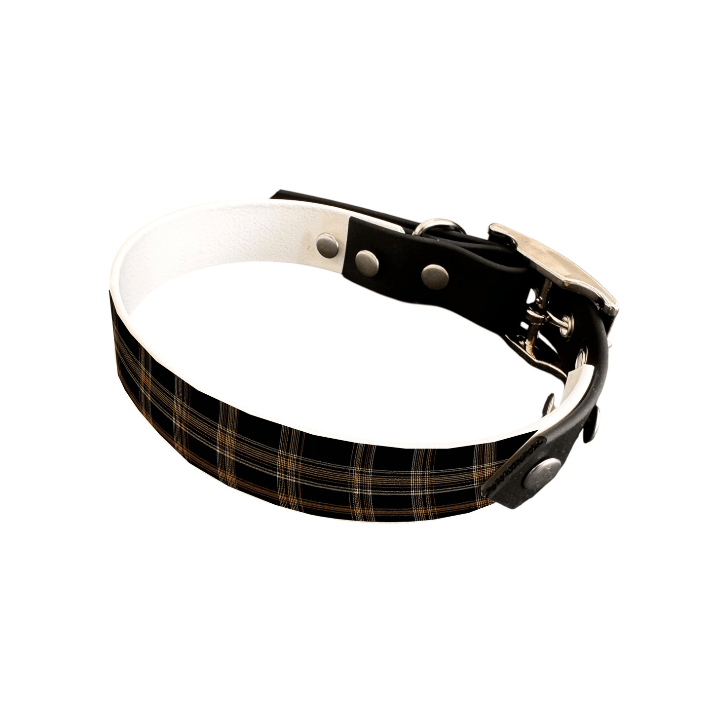L'atelier du Fourmilier collier bicolore 25 388 Collier bicolore large pour chien en BioThane® imprimé – Collection Tartan – 25 mm
