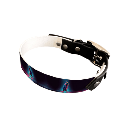 L'atelier du Fourmilier collier bicolore 25 39 Collier bicolore large pour chien en BioThane® imprimé – Collection animaux pop/kawaii – 25 mm