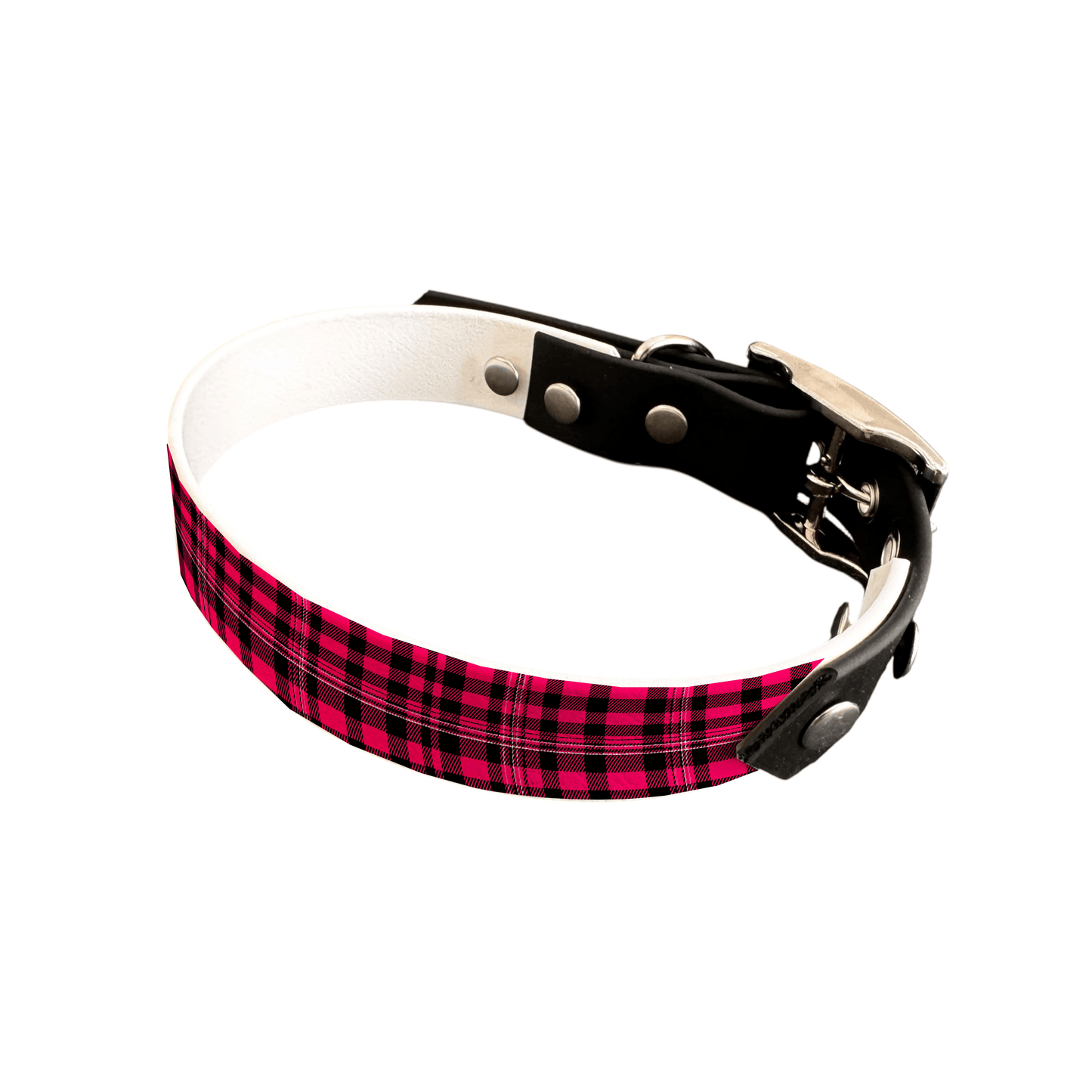 L'atelier du Fourmilier collier bicolore 25 392 Collier bicolore large pour chien en BioThane® imprimé – Collection Tartan – 25 mm