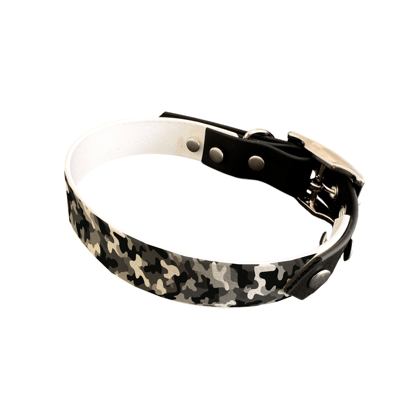 L'atelier du Fourmilier collier bicolore 25 395 Collier bicolore large pour chien en BioThane® imprimé – Collection camouflage– 25 mm