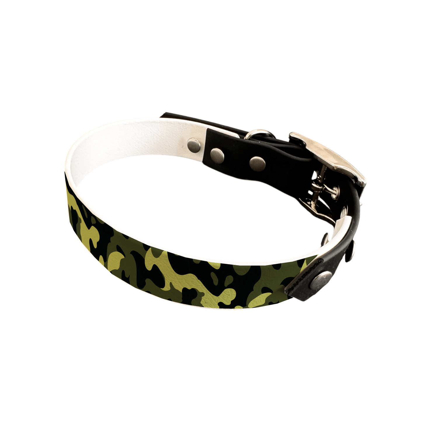L'atelier du Fourmilier collier bicolore 25 396 Collier bicolore large pour chien en BioThane® imprimé – Collection camouflage– 25 mm