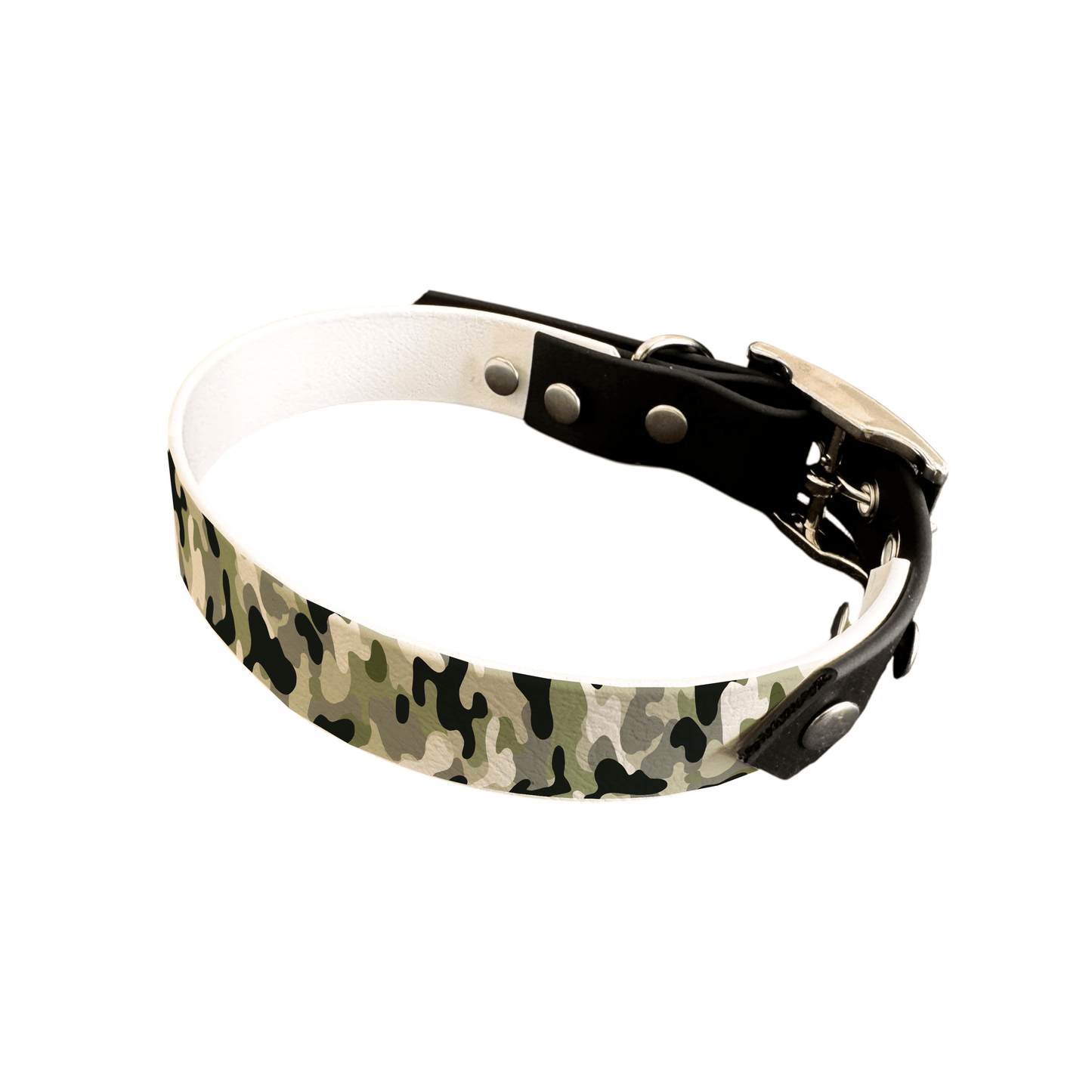 L'atelier du Fourmilier collier bicolore 25 400 Collier bicolore large pour chien en BioThane® imprimé – Collection camouflage– 25 mm