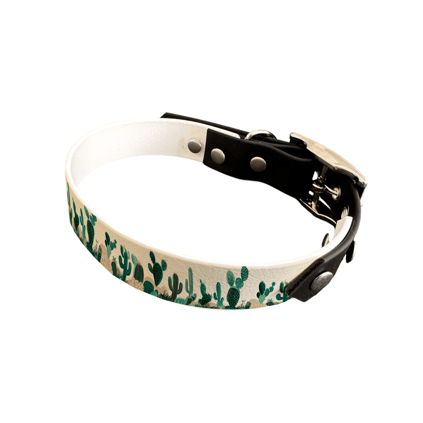 L'atelier du Fourmilier collier bicolore 25 401 Collier bicolore large pour chien en BioThane® imprimé – Collection plantes et fleurs – 25 mm