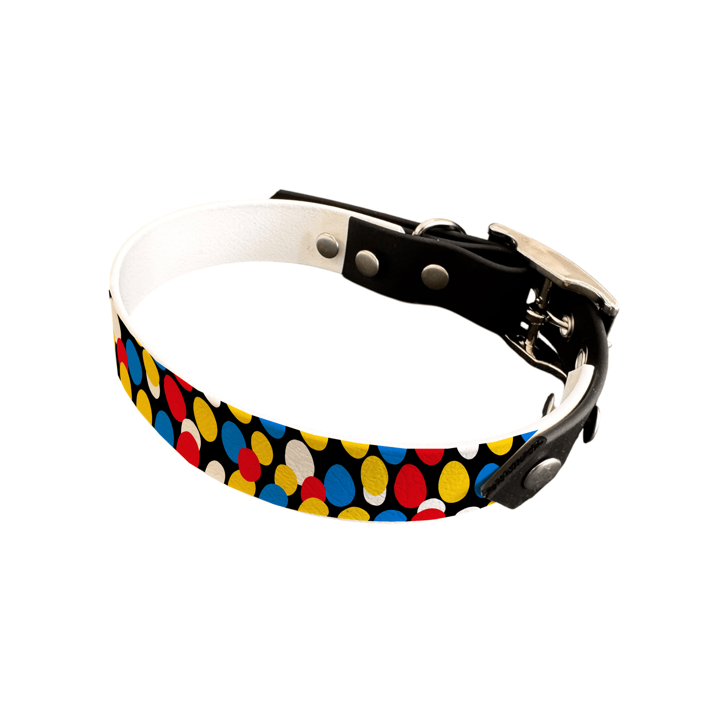 L'atelier du Fourmilier collier bicolore 25 407 Collier bicolore large pour chien en BioThane® imprimé – Collection pop art– 25 mm
