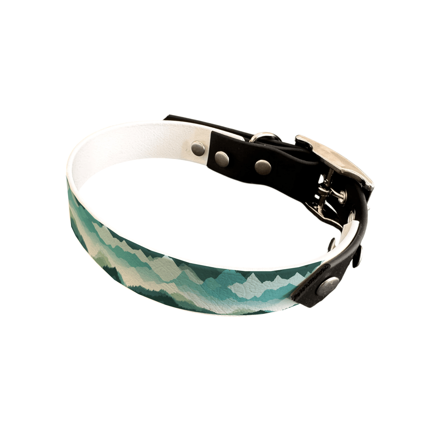 L'atelier du Fourmilier collier bicolore 25 409 Collier bicolore large pour chien en BioThane® imprimé – Collection paysage– 25 mm