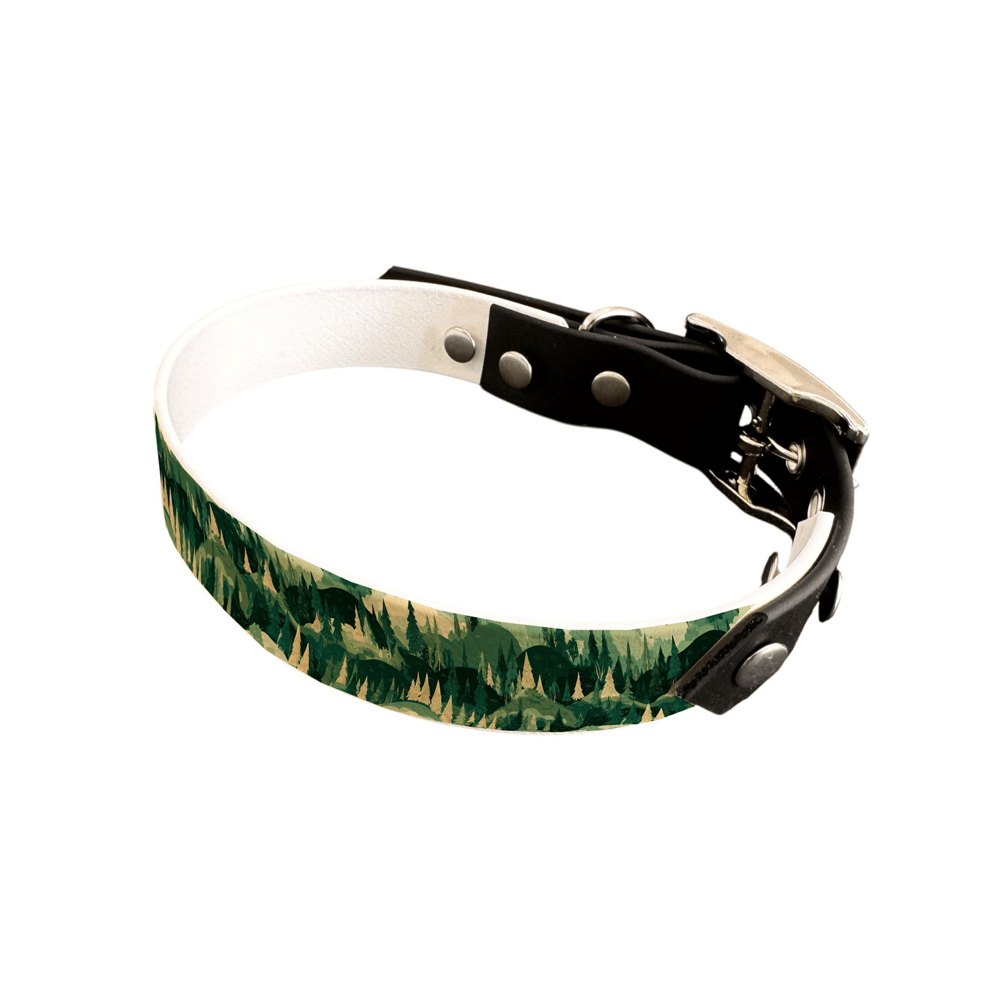 L'atelier du Fourmilier collier bicolore 25 411 Collier bicolore large pour chien en BioThane® imprimé – Collection paysage– 25 mm