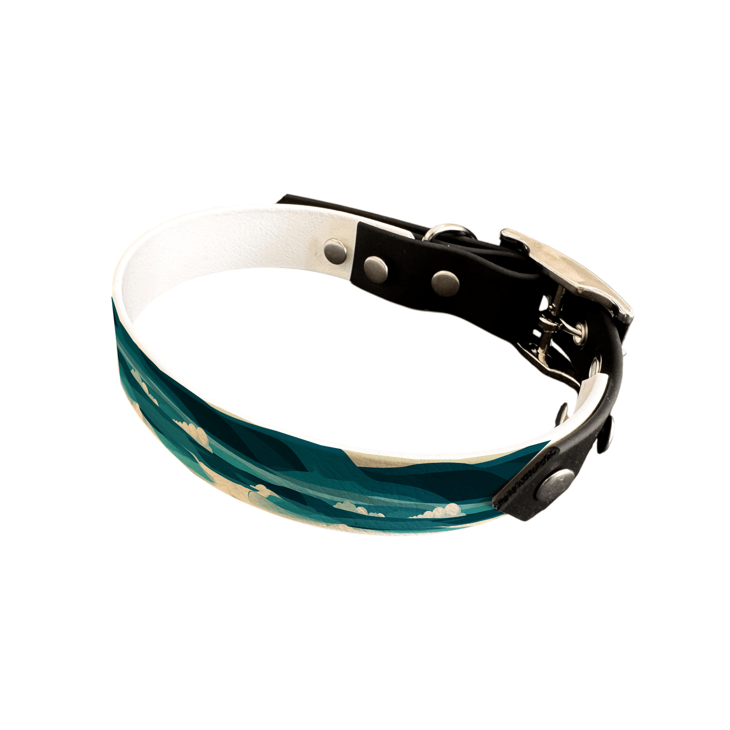 L'atelier du Fourmilier collier bicolore 25 412 Collier bicolore large pour chien en BioThane® imprimé – Collection paysage– 25 mm