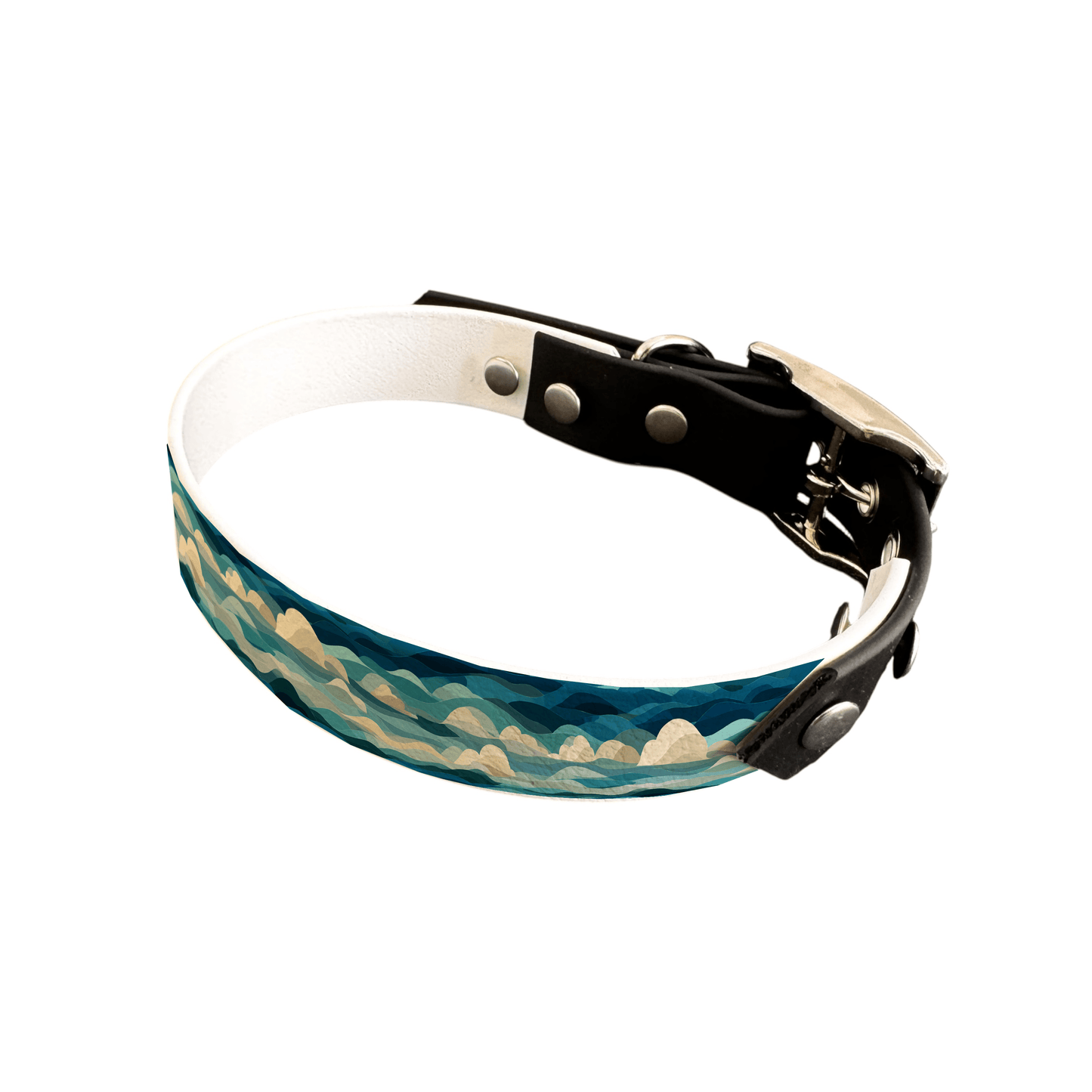 L'atelier du Fourmilier collier bicolore 25 413 Collier bicolore large pour chien en BioThane® imprimé – Collection paysage– 25 mm