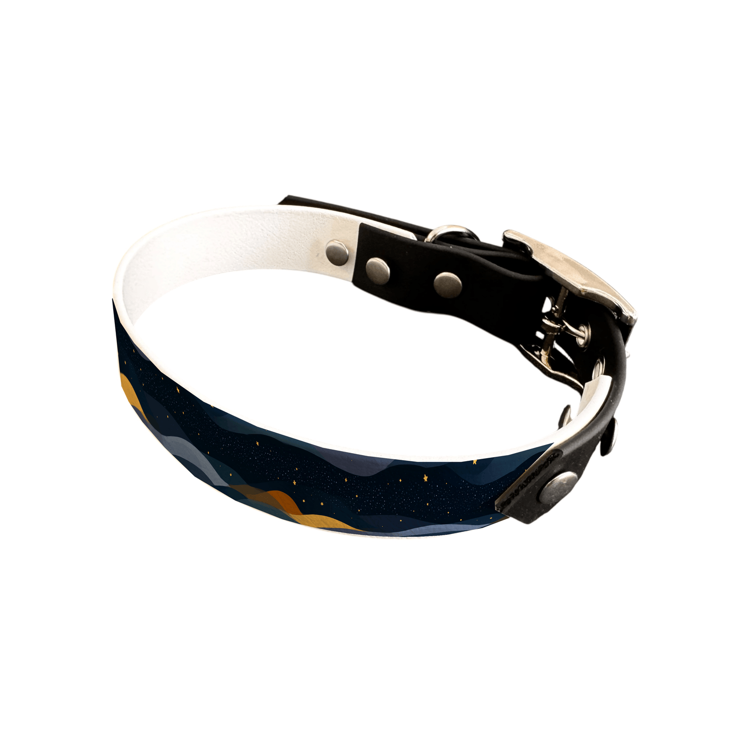 L'atelier du Fourmilier collier bicolore 25 415 Collier bicolore large pour chien en BioThane® imprimé – Collection paysage– 25 mm