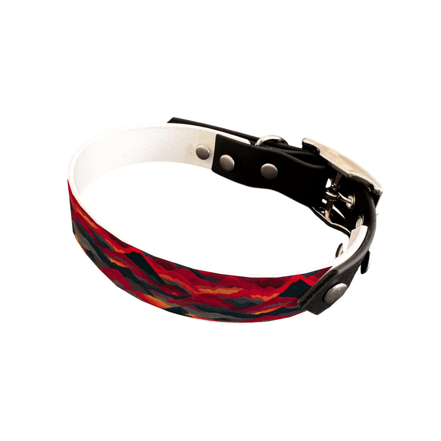 L'atelier du Fourmilier collier bicolore 25 423 Collier bicolore large pour chien en BioThane® imprimé – Collection paysage– 25 mm