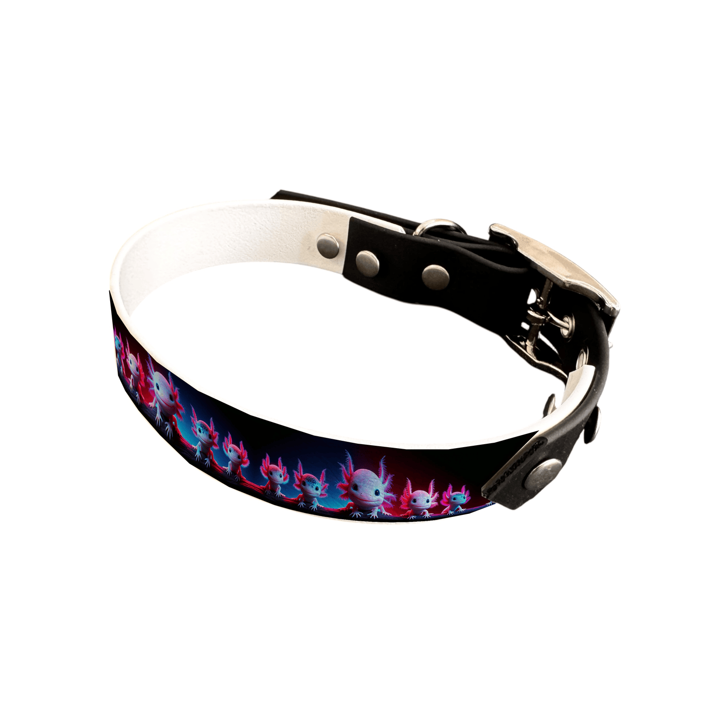 L'atelier du Fourmilier collier bicolore 25 64 Collier bicolore large pour chien en BioThane® imprimé – Collection animaux sauvages– 25 mm