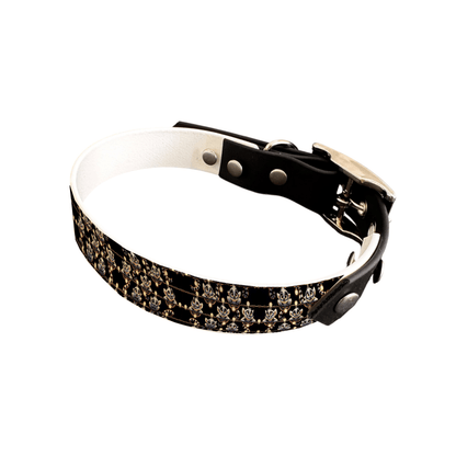 L'atelier du Fourmilier collier bicolore 25 75 Collier bicolore large pour chien en BioThane® imprimé – Collection animaux pop/kawaii – 25 mm