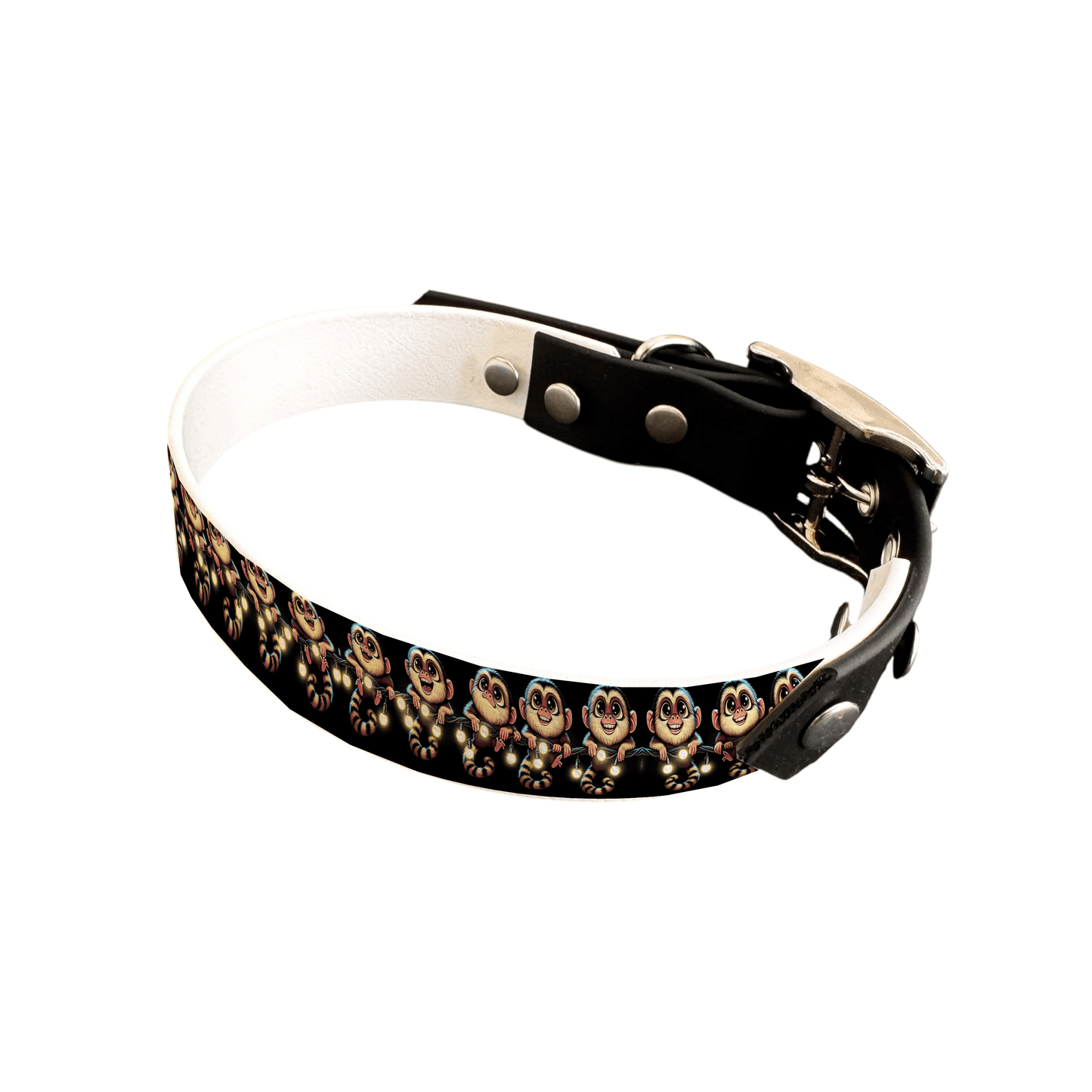 L'atelier du Fourmilier collier bicolore 25 76 Collier bicolore large pour chien en BioThane® imprimé – Collection animaux pop/kawaii – 25 mm
