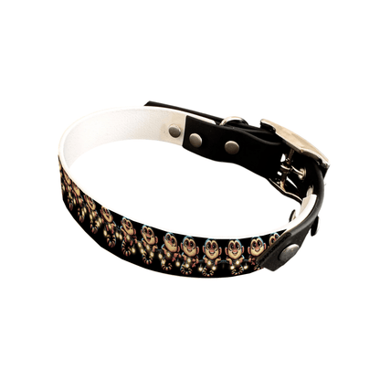 L'atelier du Fourmilier collier bicolore 25 76 Collier bicolore large pour chien en BioThane® imprimé – Collection animaux pop/kawaii – 25 mm