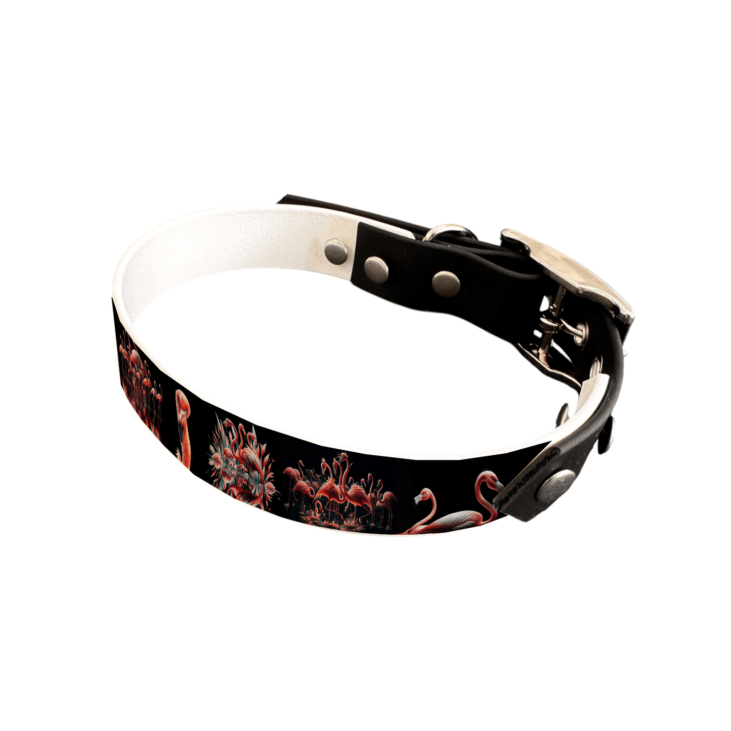 L'atelier du Fourmilier collier bicolore 25 77 Collier bicolore large pour chien en BioThane® imprimé – Collection animaux sauvages– 25 mm