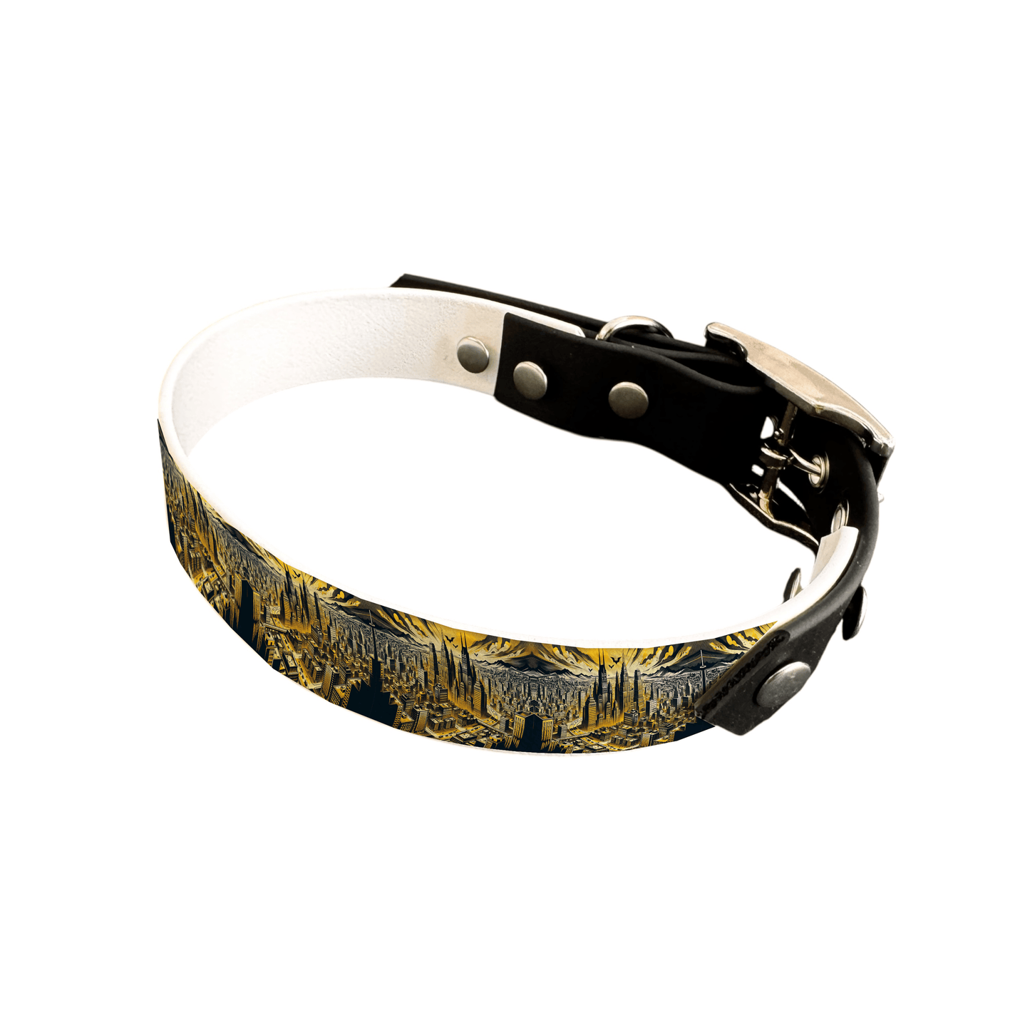 L'atelier du Fourmilier collier bicolore 25 81 Collier bicolore large pour chien en BioThane® imprimé – Collection pop art– 25 mm