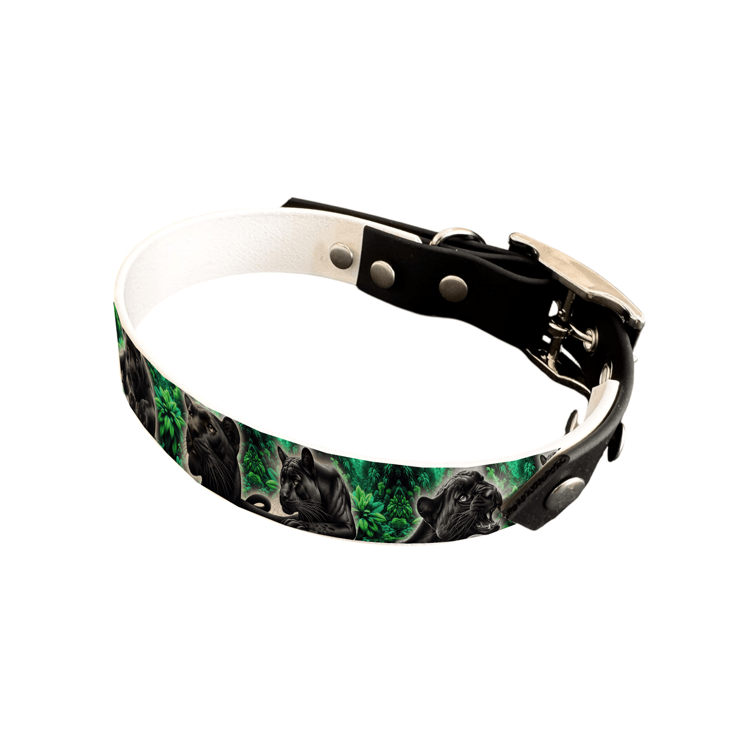 L'atelier du Fourmilier collier bicolore 25 84 Collier bicolore large pour chien en BioThane® imprimé – Collection animaux sauvages– 25 mm