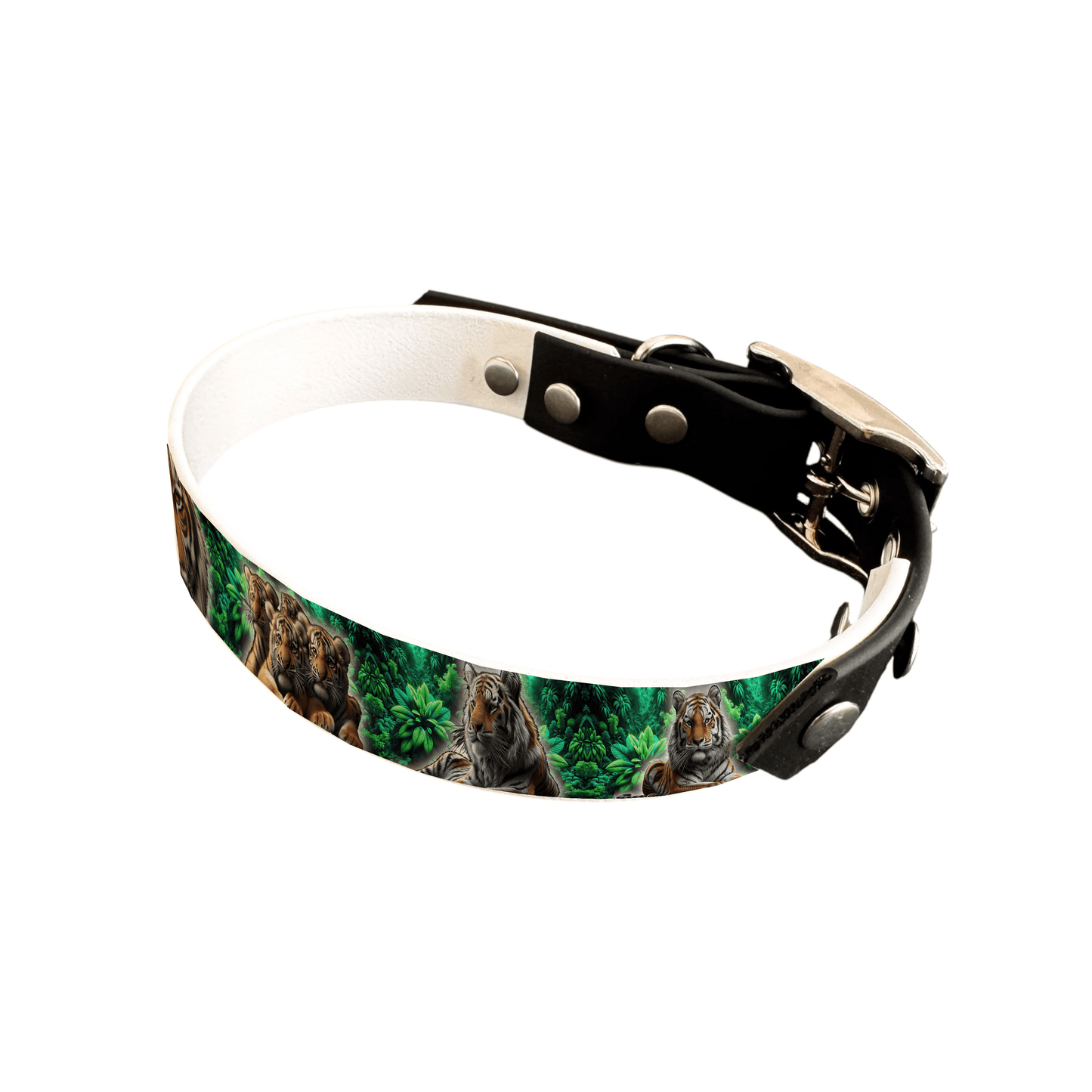 L'atelier du Fourmilier collier bicolore 25 85 Collier bicolore large pour chien en BioThane® imprimé – Collection animaux sauvages– 25 mm