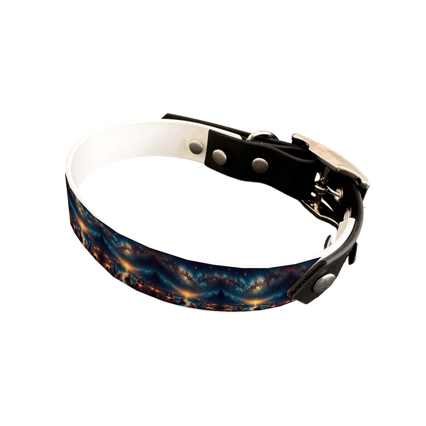 L'atelier du Fourmilier collier bicolore 25 93 Collier bicolore large pour chien en BioThane® imprimé – Collection paysage– 25 mm