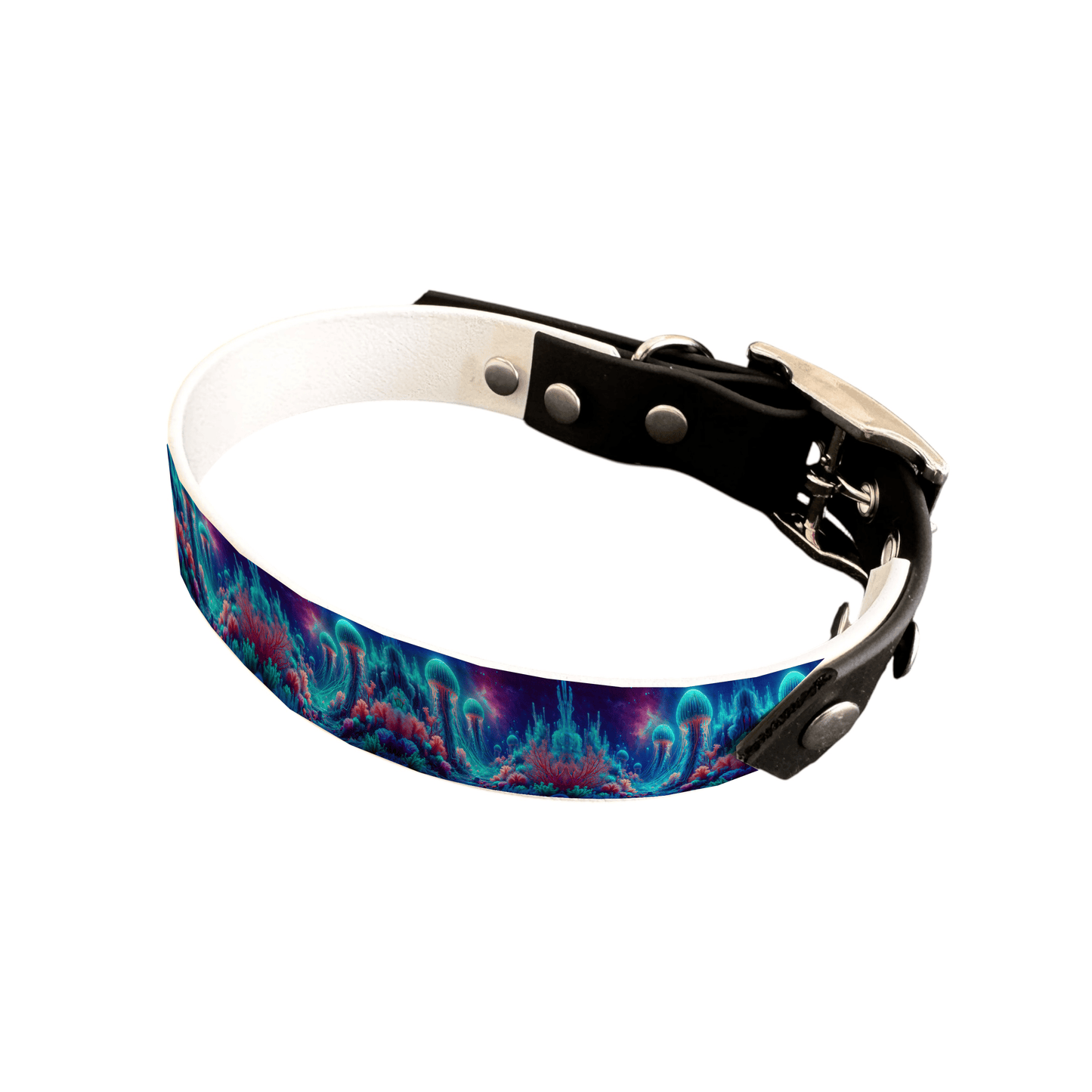 L'atelier du Fourmilier collier bicolore 25 99 Collier bicolore large pour chien en BioThane® imprimé – Collection paysage– 25 mm