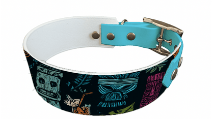 L'atelier du Fourmilier collier bicolore 251 Collier bicolore large pour chien en BioThane® imprimé – Collection Tribal – 38/25 mm