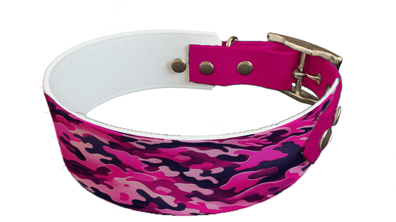 L'atelier du Fourmilier collier bicolore 257 Collier bicolore large pour chien en BioThane® imprimé – Collection camouflage– 38/25 mm