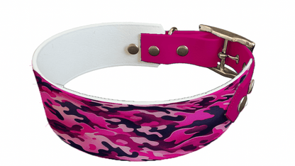 L'atelier du Fourmilier collier bicolore 257 Collier bicolore large pour chien en BioThane® imprimé – Collection camouflage– 38/25 mm