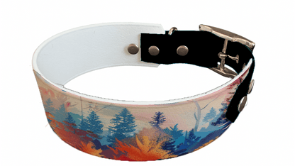L'atelier du Fourmilier collier bicolore 295 Collier bicolore large pour chien en BioThane® imprimé – Collection paysage– 38/25 mm