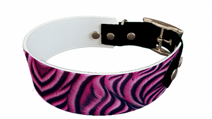 L'atelier du Fourmilier collier bicolore 31 Collier bicolore large pour chien en BioThane® imprimé – Collection fourrures et pelages – 38/25 mm