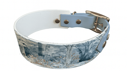 L'atelier du Fourmilier collier bicolore 311 Collier bicolore large pour chien en BioThane® imprimé – Collection hiver et Noël– 38/25 mm