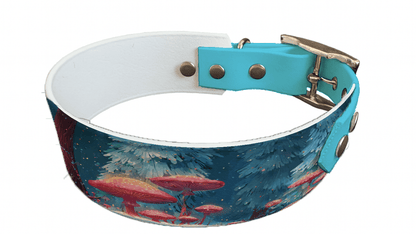 L'atelier du Fourmilier collier bicolore 315 Collier bicolore large pour chien en BioThane® imprimé – Collection hiver et Noël– 38/25 mm