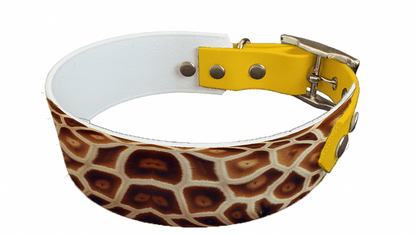 L'atelier du Fourmilier collier bicolore 32 Collier bicolore large pour chien en BioThane® imprimé – Collection fourrures et pelages – 38/25 mm