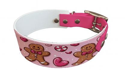 L'atelier du Fourmilier collier bicolore 322 Collier bicolore large pour chien en BioThane® imprimé – Collection hiver et Noël– 38/25 mm