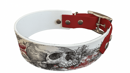 L'atelier du Fourmilier collier bicolore 327 Collier bicolore large pour chien en BioThane® imprimé – Collection hiver et Noël– 38/25 mm