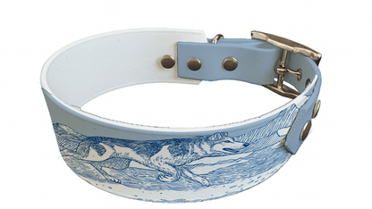 L'atelier du Fourmilier collier bicolore 328 Collier bicolore large pour chien en BioThane® imprimé – Collection hiver et Noël– 38/25 mm