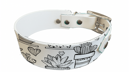L'atelier du Fourmilier collier bicolore 349 Collier bicolore large pour chien en BioThane® imprimé – Collection Saint valentin– 38/25 mm